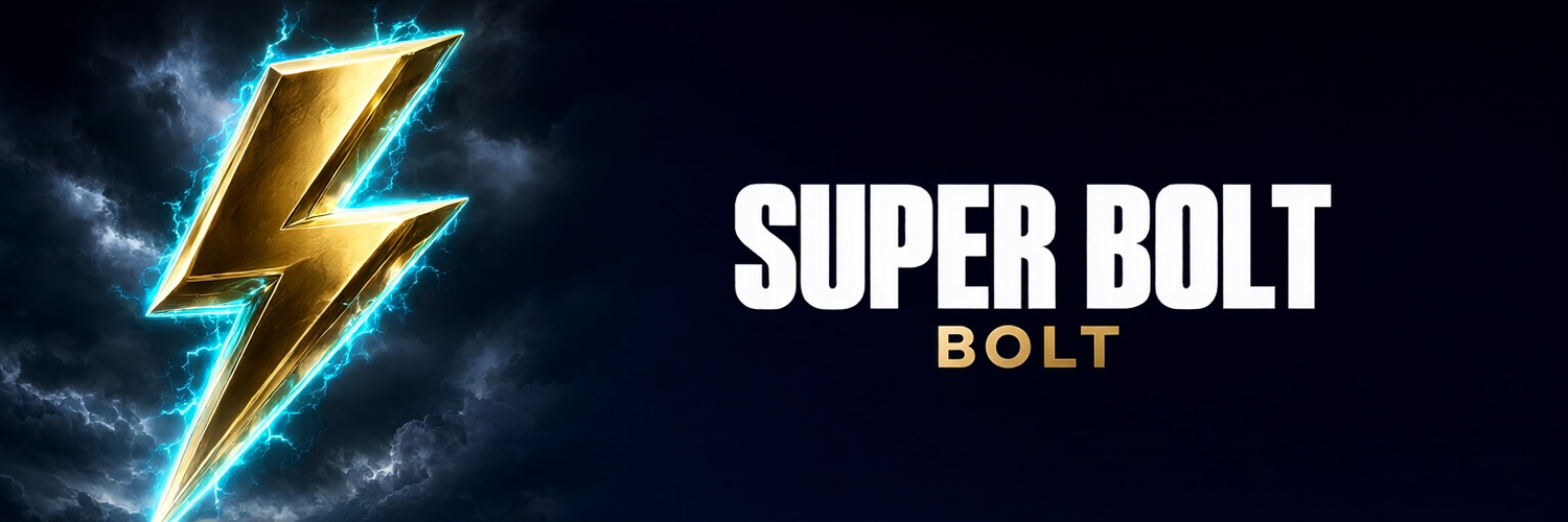 Super Bolt banner: a golden lightning bolt and the words SUPER BOLT, BOLT